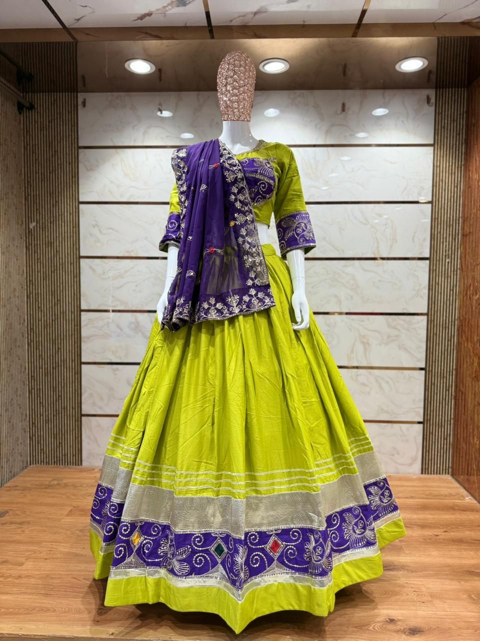 Vintage Rayon Cotton Chaniya Choli Set