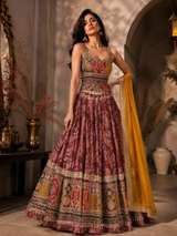 Dusty Rose Heritage Print Chaniya Choli — additional view